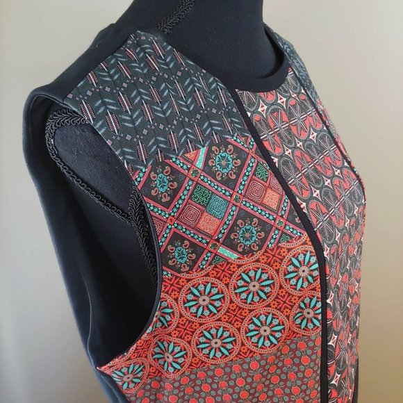 [SOLD] Desigual Birmania Woven Sleeveless Geometric Design Shift Dress - Picture 6 of 16